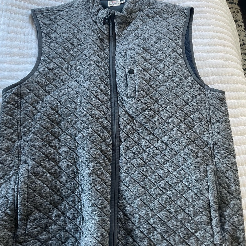 Faherty Gray Quilted Vest